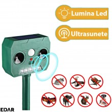 Dispozitiv Cu Ultrasunete Si Incarcare Solara Anti Daunatori EDAR, Panou Solar, Leduri, Senzor De Miscare, Rezistent La Apa S... Dispozitiv Cu Ultrasunete Si Incarcare Solara Anti Daunatori EDAR, Panou Solar, Leduri, Senzor De Miscare, Rezistent La Apa S...