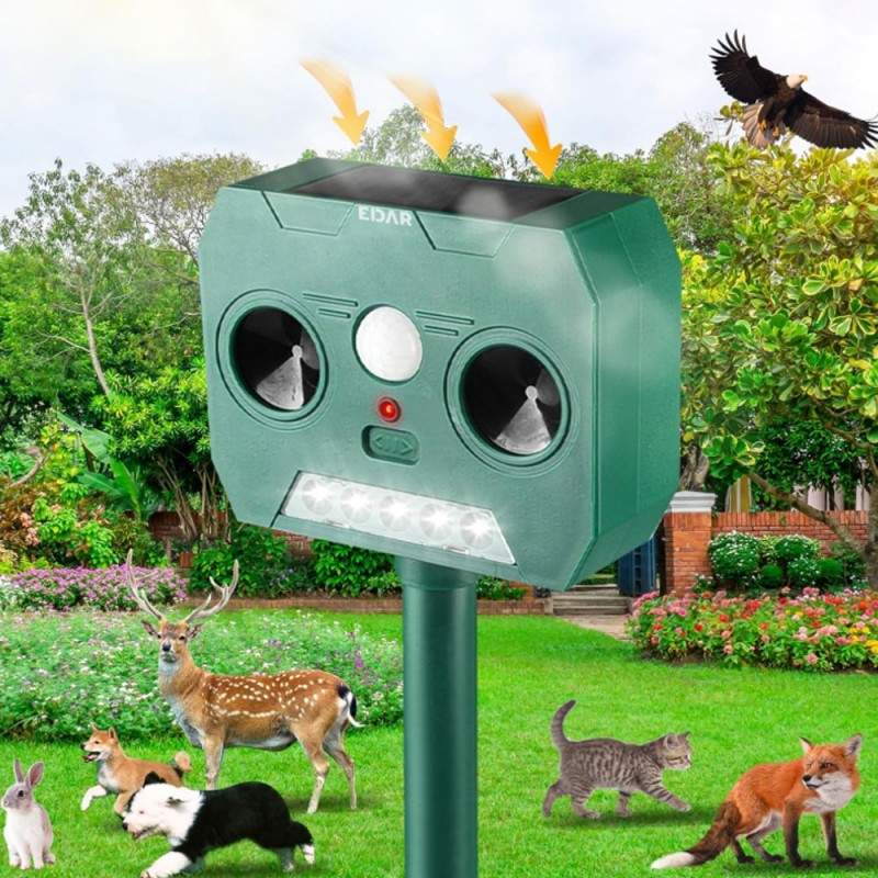 Dispozitiv Cu Ultrasunete Si Incarcare Solara Anti Daunatori EDAR, Panou Solar, Leduri, Senzor De Miscare, Rezistent La Apa S... Dispozitiv Cu Ultrasunete Si Incarcare Solara Anti Daunatori EDAR, Panou Solar, Leduri, Senzor De Miscare, Rezistent La Apa S...