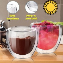 Set 4 Pahare Din Sticla Termorezistenta EDAR, Cu Pereti Dubli, Pentru Ceai, Cafea, Latte, Cappuccino, Capacitate 250 ML, Tran... Set 4 Pahare Din Sticla Termorezistenta EDAR, Cu Pereti Dubli, Pentru Ceai, Cafea, Latte, Cappuccino, Capacitate 250 ML, Tran...