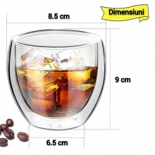 Set 4 Pahare Din Sticla Termorezistenta EDAR, Cu Pereti Dubli, Pentru Ceai, Cafea, Latte, Cappuccino, Capacitate 250 ML, Tran... Set 4 Pahare Din Sticla Termorezistenta EDAR, Cu Pereti Dubli, Pentru Ceai, Cafea, Latte, Cappuccino, Capacitate 250 ML, Tran...
