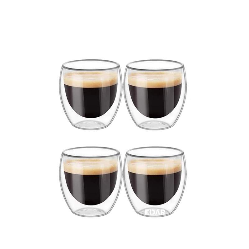 Set 4 Pahare Din Sticla Termorezistenta EDAR, Cu Pereti Dubli, Pentru Ceai, Cafea, Latte, Cappuccino, Capacitate 250 ML, Tran... Set 4 Pahare Din Sticla Termorezistenta EDAR, Cu Pereti Dubli, Pentru Ceai, Cafea, Latte, Cappuccino, Capacitate 250 ML, Tran...