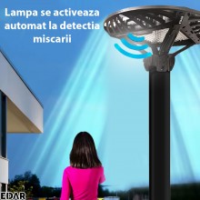 Lampa Solara Stradala Led EDAR Cu Montare Pe Stalp, Pentru Exterior, Alimentare Solara, Control Telecomanda, Senzori De Lumin...