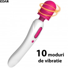 Vibrator EDAR, Stimulator Clitoridian Cu Cap Flexibil, Silicon Delicat, 10 Moduri De Vibratie, Incarcare USB, Impermeabil, 23...