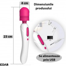 Vibrator EDAR, Stimulator Clitoridian Cu Cap Flexibil, Silicon Delicat, 10 Moduri De Vibratie, Incarcare USB, Impermeabil, 23...