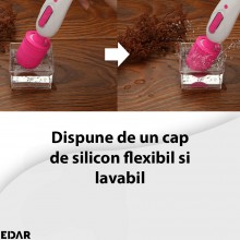 Vibrator EDAR, Stimulator Clitoridian Cu Cap Flexibil, Silicon Delicat, 10 Moduri De Vibratie, Incarcare USB, Impermeabil, 23...