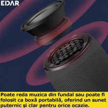 Microfon Wireless EDAR Karaoke, Stereo, 4 Efecte De Voce, Acumulator, Boxa Integrata, Radio Inclus, Multifunctional, TF Card,...