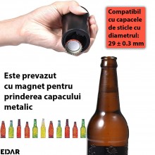 Desfacator Sticle De Bere Si Suc EDAR, Capace Metalice, Automat, Magnet Incorporat, 82 x 48 mm, Negru Desfacator Sticle De Bere Si Suc EDAR, Capace Metalice, Automat, Magnet Incorporat, 82 x 48 mm, Negru