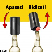 Desfacator Sticle De Bere Si Suc EDAR, Capace Metalice, Automat, Magnet Incorporat, 82 x 48 mm, Negru Desfacator Sticle De Bere Si Suc EDAR, Capace Metalice, Automat, Magnet Incorporat, 82 x 48 mm, Negru