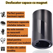 Desfacator Sticle De Bere Si Suc EDAR, Capace Metalice, Automat, Magnet Incorporat, 82 x 48 mm, Negru Desfacator Sticle De Bere Si Suc EDAR, Capace Metalice, Automat, Magnet Incorporat, 82 x 48 mm, Negru