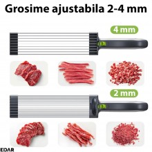 Feliator Manual Pentru Carne EDAR, Lame Inox, Fixare Cu Ventuza, Grosime Taiere Ajustabila 2-4 mm, Usor De Folosit Si Curatat...