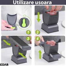 Feliator Manual Pentru Carne EDAR, Lame Inox, Fixare Cu Ventuza, Grosime Taiere Ajustabila 2-4 mm, Usor De Folosit Si Curatat...