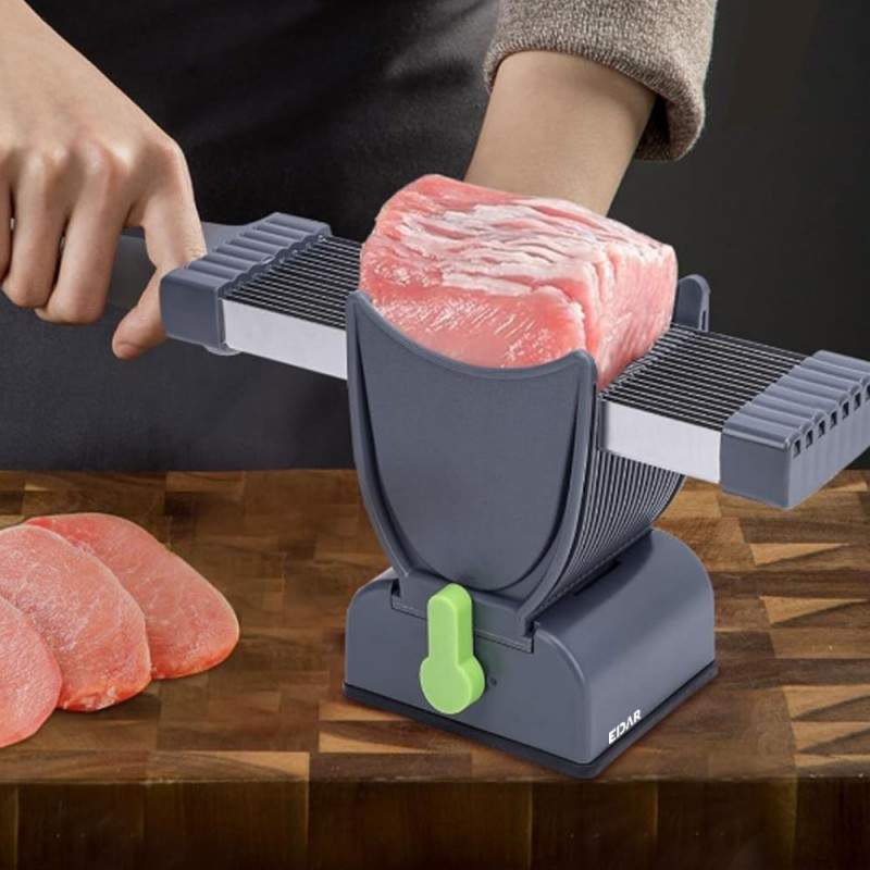 Feliator Manual Pentru Carne EDAR, Lame Inox, Fixare Cu Ventuza, Grosime Taiere Ajustabila 2-4 mm, Usor De Folosit Si Curatat...