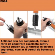 Pistol Manual EDAR Fixare Cuie Pe Perete / Nituri, Trusa Depozitare/Transport Inclusa, Pneumatic, Ochelari De Protectie, Dopu... Pistol Manual EDAR Fixare Cuie Pe Perete / Nituri, Trusa Depozitare/Transport Inclusa, Pneumatic, Ochelari De Protectie, Dopu...