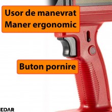 Suflanta Aer Portabila EDAR, Fara Fir, Cu Acumulator Reincarcabil, Turbo, Viteza Reglabila, Indepartare Frunze Sau Zapada, Pr...