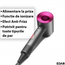 Uscator De Par Ionic EDAR, 3 Viteze Si 4 Trepte De Temperatura, Uscare Rapida, Accesorii Incluse, DIfuzor, Maner Ergonomic, R... Uscator De Par Ionic EDAR, 3 Viteze Si 4 Trepte De Temperatura, Uscare Rapida, Accesorii Incluse, DIfuzor, Maner Ergonomic, R...
