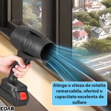 Suflanta De Aer EDAR, Putere Mare De Suflare, Acumulator Reincarcabil, Indeparteaza Praful, Zapada, Frunzele, Curatare Auto, ...