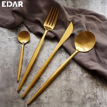 Set EDAR Tacamuri 24 Bucati, Pentru 6 Persoane, Culoare Auriu