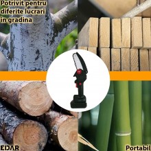 Fierastrau Electric De Mana EDAR, Cu Acumulator Reincarcabil Si Lant 6 Inch, Functionare Fara Fir, Portabil, Trusa Transport,...