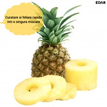 Aparat Pentru Curatat Si Feliat Ananas EDAR, Maner Plastic, Galben/Verde Aparat Pentru Curatat Si Feliat Ananas EDAR, Maner Plastic, Galben/Verde