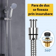 Set Para De Dus SIKS Cu Suport De Prindere In Perete, Furtun Inox, Lungime 120 cm, Accesorii De Montaj Incluse, Argintiu Set Para De Dus SIKS Cu Suport De Prindere In Perete, Furtun Inox, Lungime 120 cm, Accesorii De Montaj Incluse, Argintiu