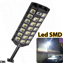 Lampa Solara Stradala Sau Gradina SIKS Cu Panou Solar Incorporat, De Exterior, 520 LED SMD, Lumina Neutra, Control Telecomand...