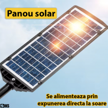 Lampa Solara Stradala Sau Gradina SIKS Cu Panou Solar Incorporat, De Exterior, 520 LED SMD, Lumina Neutra, Control Telecomand... Lampa Solara Stradala Sau Gradina SIKS Cu Panou Solar Incorporat, De Exterior, 520 LED SMD, Lumina Neutra, Control Telecomand...