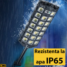 Lampa Solara Stradala Sau Gradina SIKS Cu Panou Solar Incorporat, De Exterior, 520 LED SMD, Lumina Neutra, Control Telecomand... Lampa Solara Stradala Sau Gradina SIKS Cu Panou Solar Incorporat, De Exterior, 520 LED SMD, Lumina Neutra, Control Telecomand...