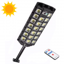 Lampa Solara Stradala Sau Gradina SIKS Cu Panou Solar Incorporat, De Exterior, 520 LED SMD, Lumina Neutra, Control Telecomand...
