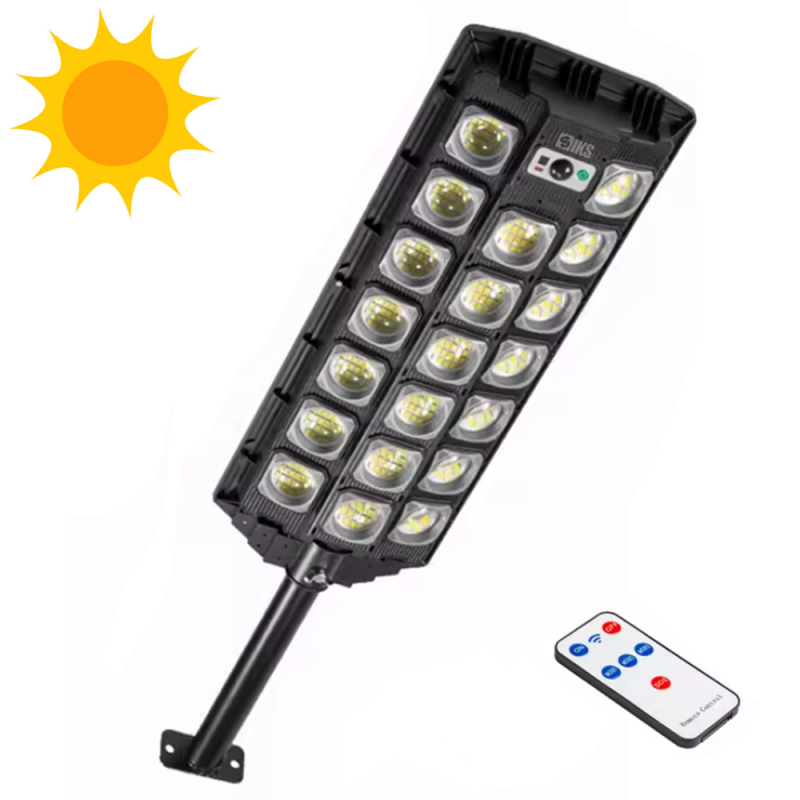 Lampa Solara Stradala Sau Gradina SIKS Cu Panou Solar Incorporat, De Exterior, 520 LED SMD, Lumina Neutra, Control Telecomand... Lampa Solara Stradala Sau Gradina SIKS Cu Panou Solar Incorporat, De Exterior, 520 LED SMD, Lumina Neutra, Control Telecomand...