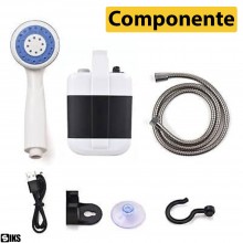 Dus Portabil Electric SIKS Pentru Camping Cu Pompa, Baterie Cu Autonomie 2200 mAh, Potrivit Pentru Dus Interior/Exterior, Spa...