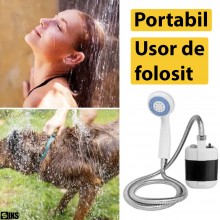 Dus Portabil Electric SIKS Pentru Camping Cu Pompa, Baterie Cu Autonomie 2200 mAh, Potrivit Pentru Dus Interior/Exterior, Spa...