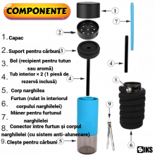 Narghilea Sisha Portabila Pentru Masina SIKS, Calatorii, Aer Liber Sau Acasa, Demontabila Si Usor de Curatat, Furtun Si Clest... Narghilea Sisha Portabila Pentru Masina SIKS, Calatorii, Aer Liber Sau Acasa, Demontabila Si Usor de Curatat, Furtun Si Clest...