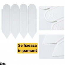 Gard Decorativ SIKS Din Plastic, Pentru Gradina, Set 6 Bucati, 20 x 18 x 0.4 Cm, Alb