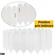 Gard Decorativ SIKS Din Plastic, Pentru Gradina, Set 6 Bucati, 20 x 18 x 0.4 Cm, Alb