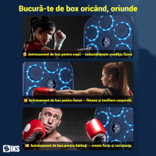 Aparat De Box SIKS Pentru Adulti Si Copii Smart Cu Display Pentru Monitorizarea Loviturilor, Boxa Incorporata, Conexiune Blue... Aparat De Box SIKS Pentru Adulti Si Copii Smart Cu Display Pentru Monitorizarea Loviturilor, Boxa Incorporata, Conexiune Blue...