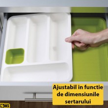 Organizator Sertar SIKS Pentru Tacamuri, Extensibil si Ajustabil, Suport Tacamuri Si Depozitare, Cu 6 Compartimente, Design S... Organizator Sertar SIKS Pentru Tacamuri, Extensibil si Ajustabil, Suport Tacamuri Si Depozitare, Cu 6 Compartimente, Design S...