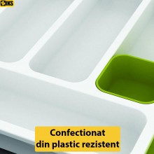 Organizator Sertar SIKS Pentru Tacamuri, Extensibil si Ajustabil, Suport Tacamuri Si Depozitare, Cu 6 Compartimente, Design S... Organizator Sertar SIKS Pentru Tacamuri, Extensibil si Ajustabil, Suport Tacamuri Si Depozitare, Cu 6 Compartimente, Design S...