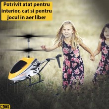 Elicopter SIKS Cu Telecomanda Pentru Copii, Cu Giroscop Incorporat, Carcasa De Metal, Lumina Led, Rezistent La Cazaturi, Idea... Elicopter SIKS Cu Telecomanda Pentru Copii, Cu Giroscop Incorporat, Carcasa De Metal, Lumina Led, Rezistent La Cazaturi, Idea...