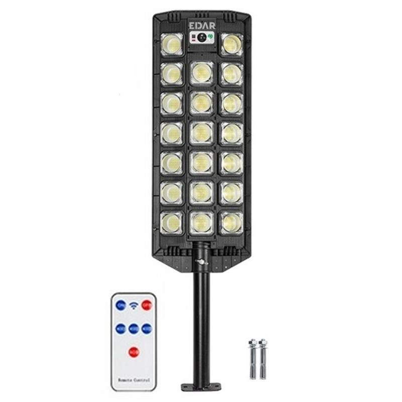 Lampa Solara EDAR Pentru Exterior, Iluminat Stradal Sau Gradina, Model W7100A7, 520 Led SMD, Lumina Neutra, Senzori De Miscar... Lampa Solara EDAR Pentru Exterior, Iluminat Stradal Sau Gradina, Model W7100A7, 520 Led SMD, Lumina Neutra, Senzori De Miscar...