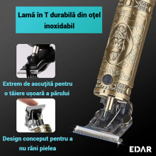 Aparat Profesional De Tuns Si Contur EDAR, Cu Display Digital, Model Gold Frizer