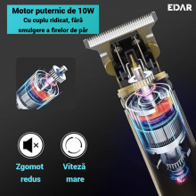Aparat Profesional De Tuns Si Contur EDAR, Cu Display Digital, Model Gold Frizer