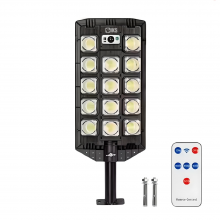 Lampa Solara Stradala SIKS Cu Panou Solar Incorporat, 364 LED SMD, Lumina Neutra, Telecomanda, Senzori de Amurg, Miscare si L...