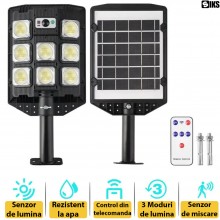 Lampa Solara Stradala Sau Gradina SIKS Cu Panou Solar Incorporat, De Exterior, 208 LED SMD, Lumina Neutra, Control Telecomand... Lampa Solara Stradala Sau Gradina SIKS Cu Panou Solar Incorporat, De Exterior, 208 LED SMD, Lumina Neutra, Control Telecomand...
