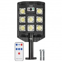 Lampa Solara Stradala Sau Gradina SIKS Cu Panou Solar Incorporat, De Exterior, 208 LED SMD, Lumina Neutra, Control Telecomand...