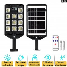 Lampa Solara Stradala Sau Gradina SIKS Cu Panou Solar Incorporat, De Exterior, 286 LED SMD, Lumina Neutra, Control Telecomand... Lampa Solara Stradala Sau Gradina SIKS Cu Panou Solar Incorporat, De Exterior, 286 LED SMD, Lumina Neutra, Control Telecomand...