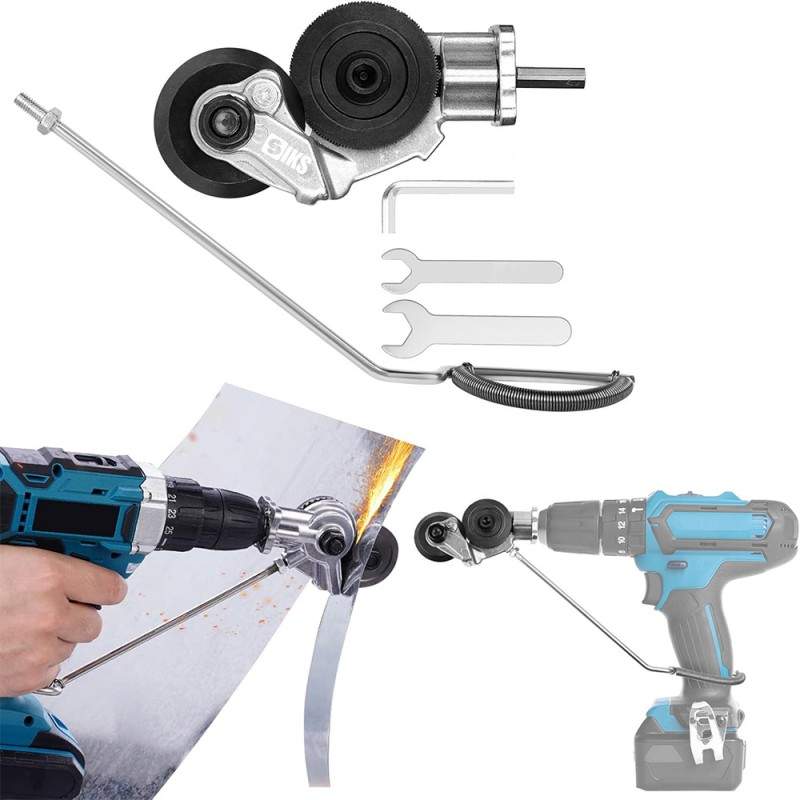 Adaptor SIKS Pentru Bormasina Cu Role Pentru Taiat Tabla, Aluminiu, Otel, Cupru, Fier, 1/4", Argintiu