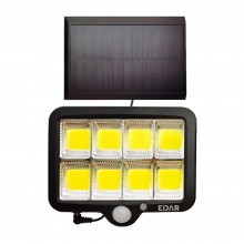 Lampa Solara EDAR De Perete, 160 Led-uri COB, Pentru Interior/Exterior, 3 Moduri De Functionare, Telecomanda, Incarcare Solar...