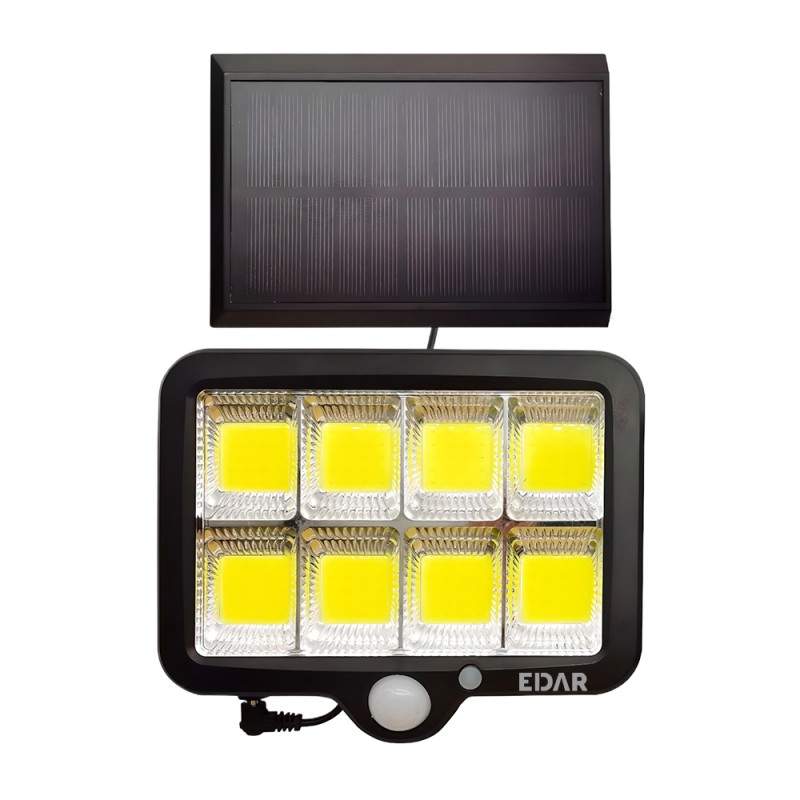 Lampa Solara EDAR De Perete, 160 Led-uri COB, Pentru Interior/Exterior, 3 Moduri De Functionare, Telecomanda, Incarcare Solar...