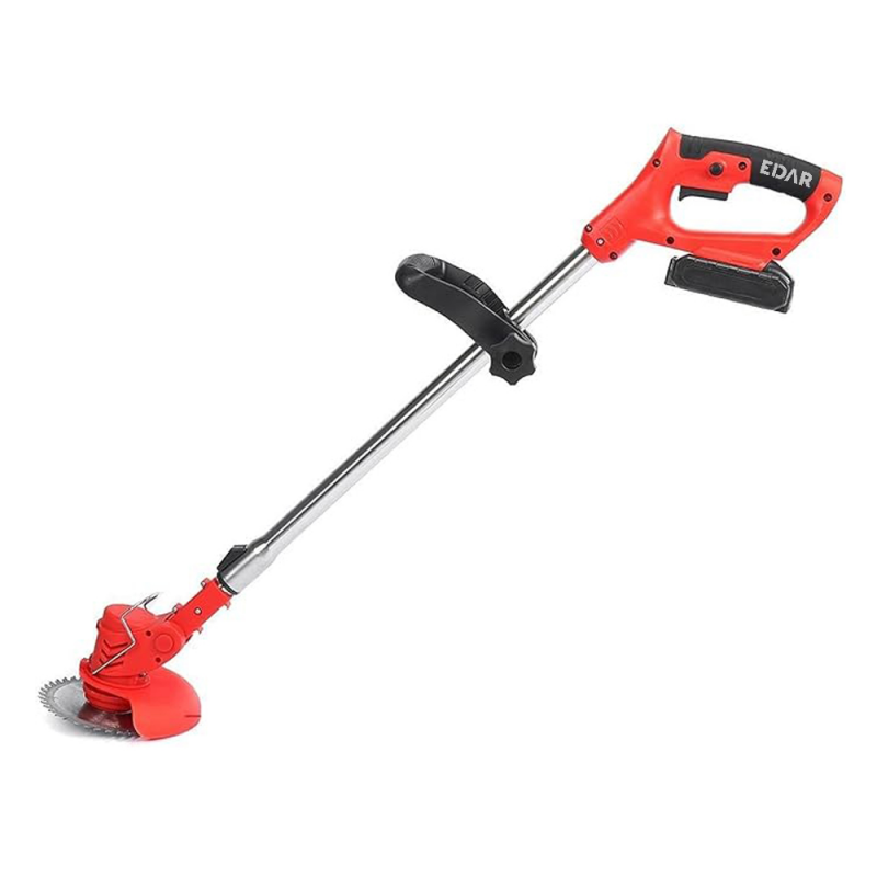 Motocoasa EDAR Cu Brat Reglabil, 2 Lame Metalice, 5 Cutite Din Plastic, Disc De Taiere, Acumulator 48V, 18000 RPM, Rosu Motocoasa EDAR Cu Brat Reglabil, 2 Lame Metalice, 5 Cutite Din Plastic, Disc De Taiere, Acumulator 48V, 18000 RPM, Rosu