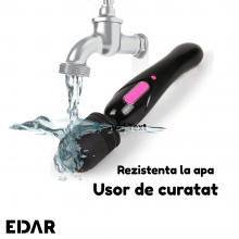 Vibrator Flexibil EDAR Pentru Stimulare Clitoridiana, Cap Din Silicon, 10 Funcții De Vibratie, Ideal Pentru Masaj Intim, Rezi...
